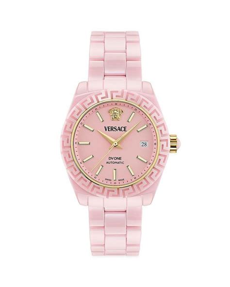 versace pink ceramic watch
